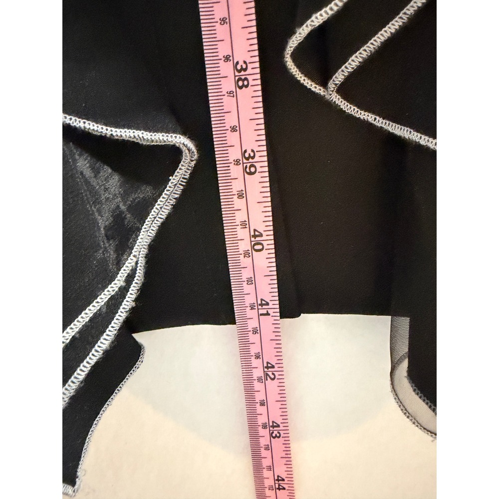 Samuel Dong Black Ruffle Avant Garde Belted Event Party Dress XS Sleeveless - Picture 9 of 10
